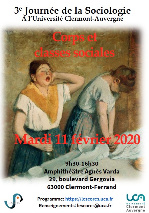 Affiche de la journée Corps et classes sociales organisée par le Lescores